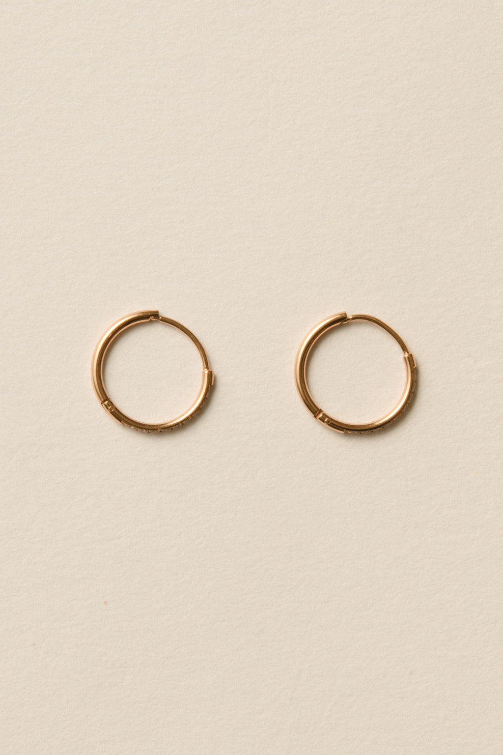 Stone Hoop Pierce / Rose Gold