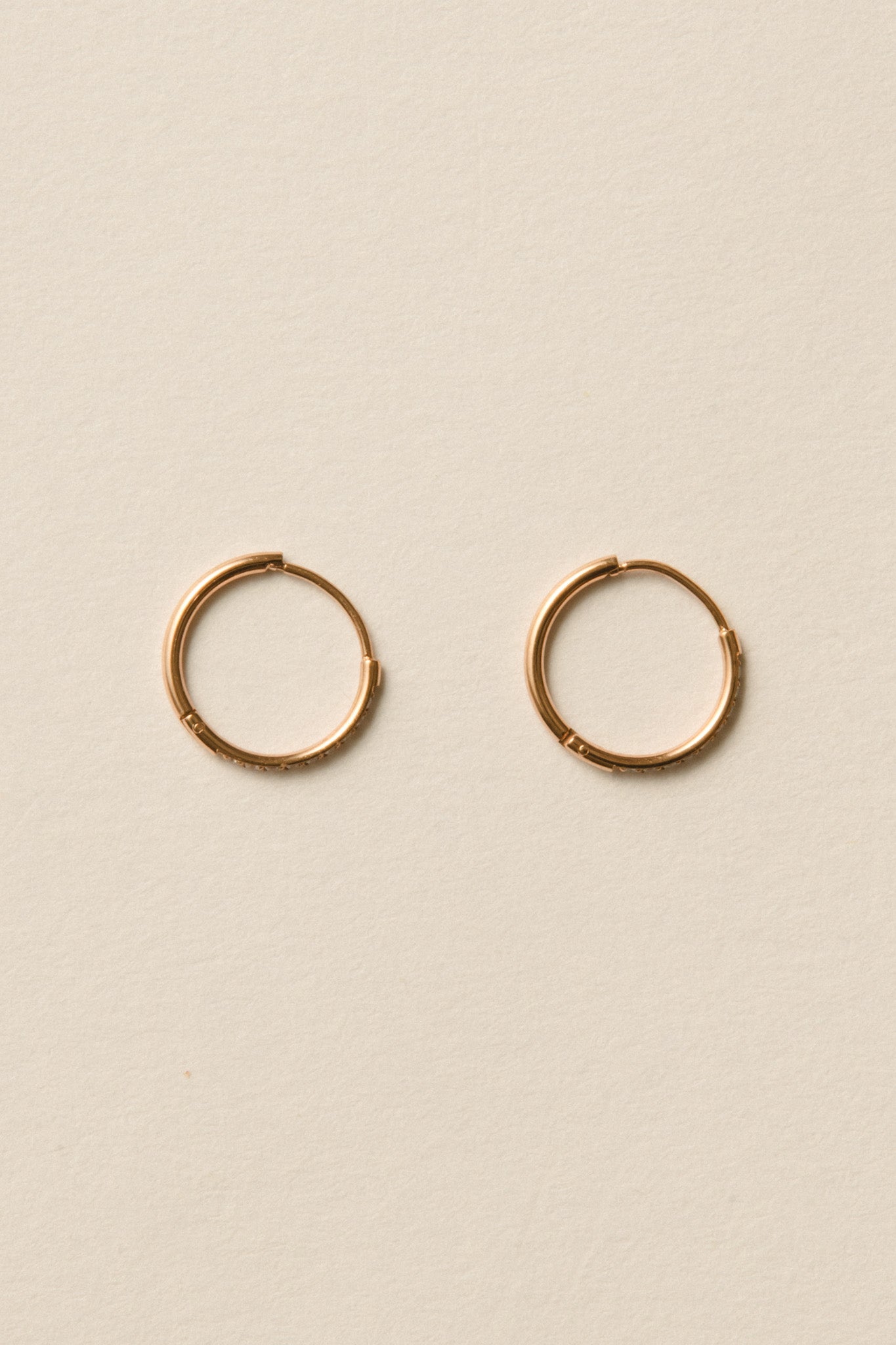 Stone Hoop Pierce / Rose Gold