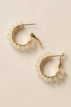 Crystal Hoop Pierce / Gold