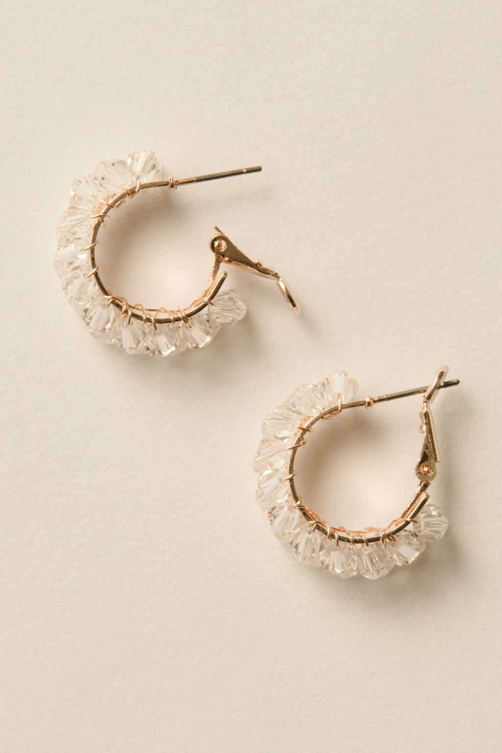 Crystal Hoop Pierce /  Rose Gold