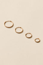Stone Hoop Pierce / Rose Gold