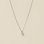 Drop Stone Necklace / Silver