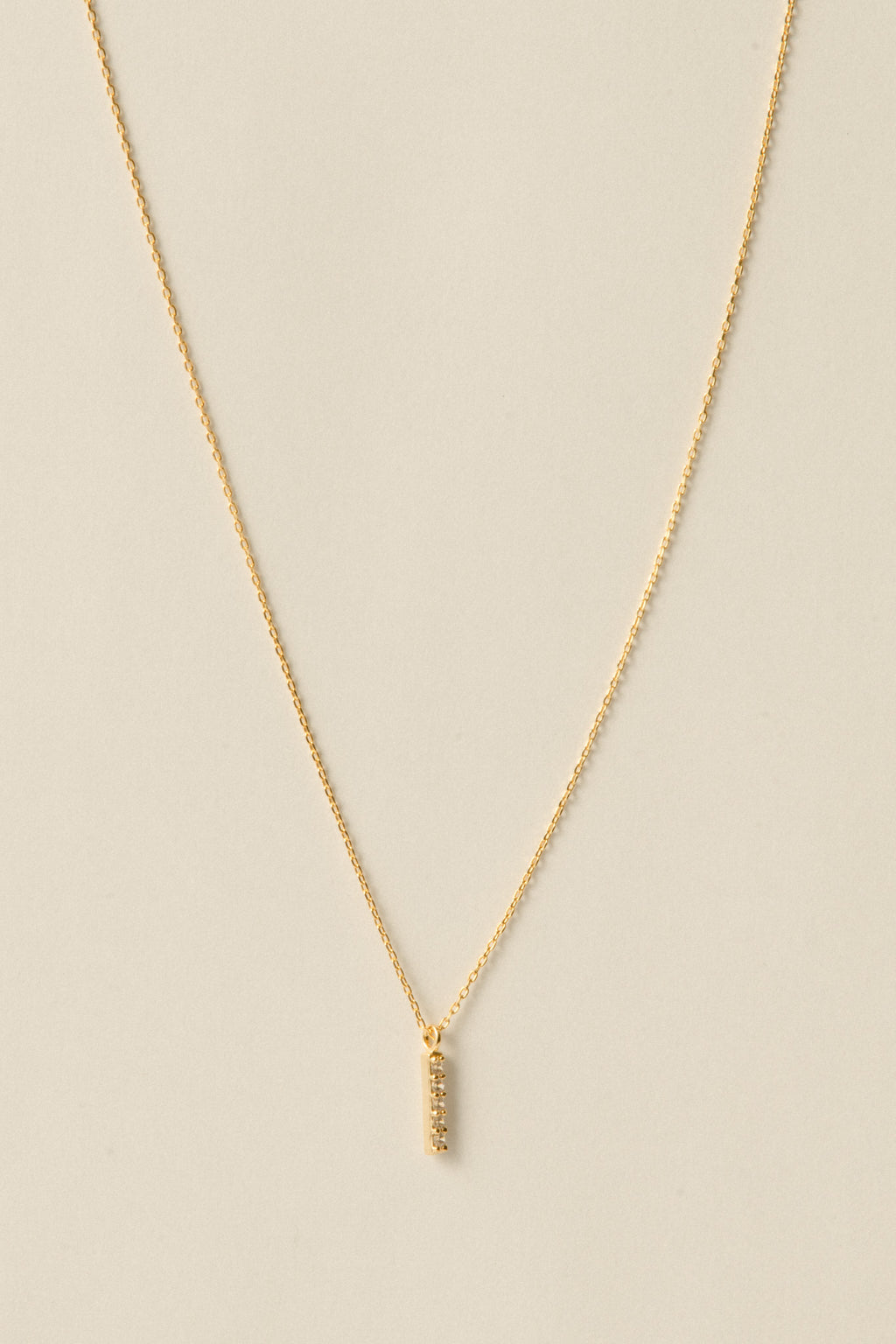 Stone Bar Necklace / Gold