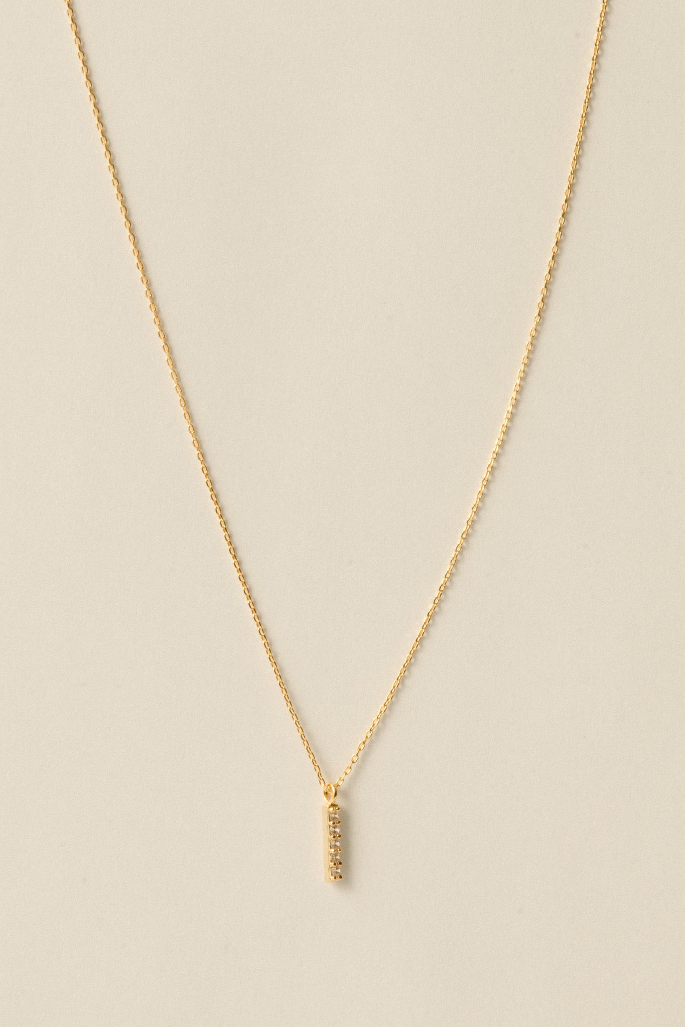 Stone Bar Necklace / Gold
