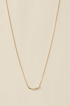 Triple Stone Line Necklace / Gold