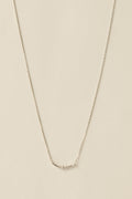 Triple Stone Line Necklace / Silver