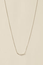 Triple Stone Line Necklace / Silver